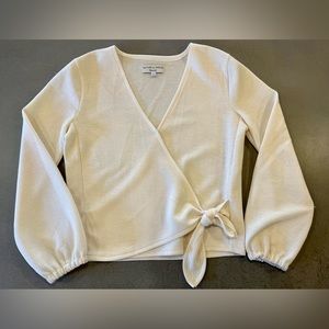 Madewell Cream Womens Tie Wrap Top Size XS
